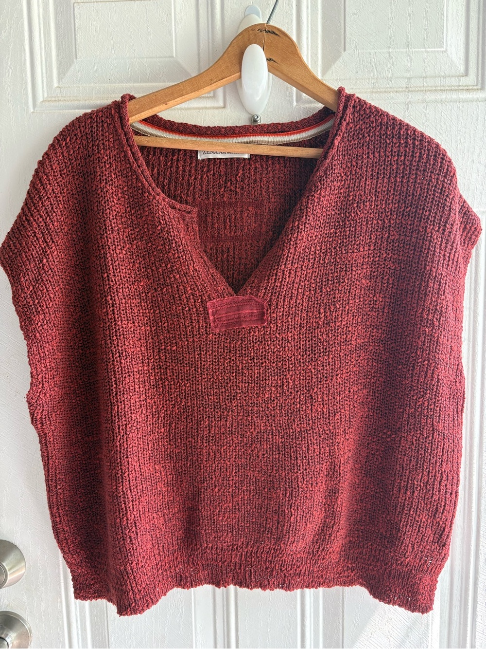 POL Women's Burgundy Knit V-Neck Sweater Vest